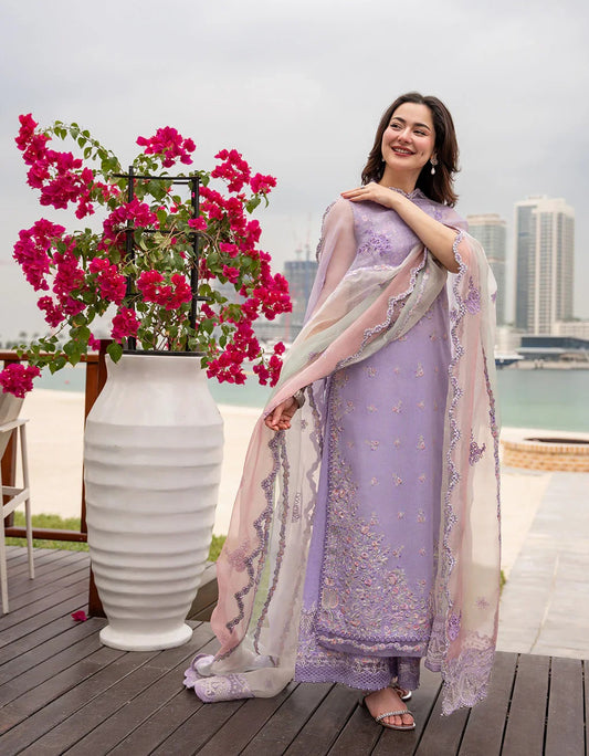 Faiza Saqlain AYA Embroidered Luxury Lawn 3Pc Unstitched Suit - SUELA