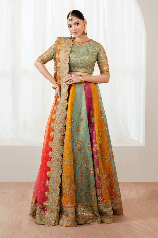 Baroque Luxury Silk Embroidered 3 Piece Unstitched SF-4036 With Culutch