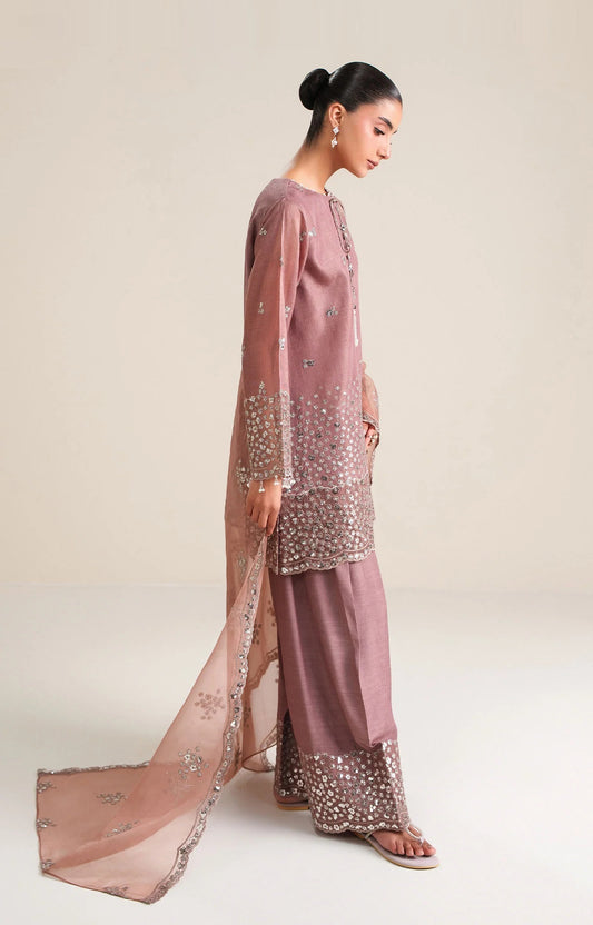 Cross Stitch Luxury Raw Silk Embroidered Unstitched 3Pc Suit Wistful Mauve