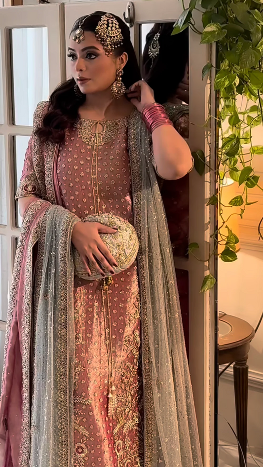 Haris Shakeel Luxury Wedding Festive Maysori Hand Emblishment Collection IQRA-06 with 2 duppatas