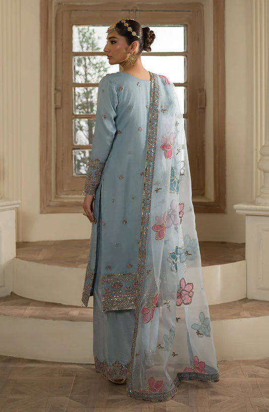 Emaan Adeel Embroidered Organza Unstitched 3Pc Suit Suave by Esra