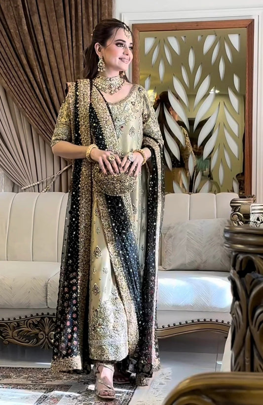 Haris Shakeel - Sumbul Iqbal - Luxury Myssory Embroidered Unstitched 3 Piece