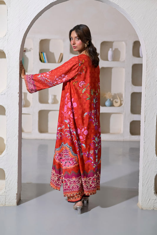 Poshkari Luxury Blended Raw Silk Embroidered 2Pc Stitched Suit PA - 0069