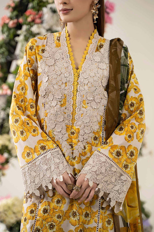 Maria.B Luxury Lawn Embroidered Unstitched 3 Piece - MPT-2606-A