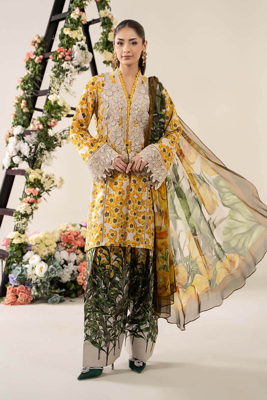 Maria.B Luxury Lawn Embroidered Unstitched 3 Piece - MPT-2606-A