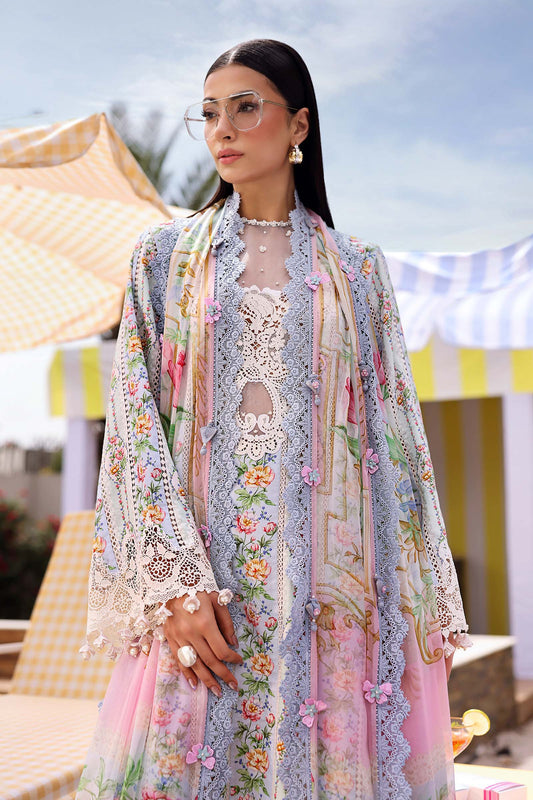 Maria B Luxury Embroidered Lawn 3Pc Unstitched Suit MPT - 3010 - B