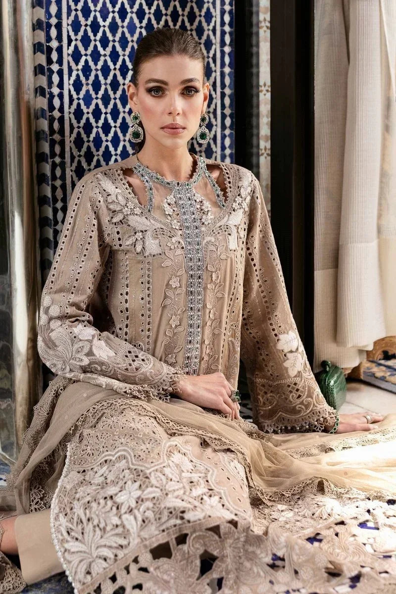 Maria.B Premium Lawn Embroidered Unstitched 3 Piece 2502 - A - 3 Pieces Lawn - Zainabjees