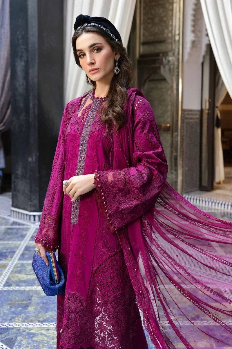 Maria.B Luxury Lawn Embroidered Unstitched 3 Piece Suit D - 2502 - B - 3 Pieces Lawn - Zainabjees