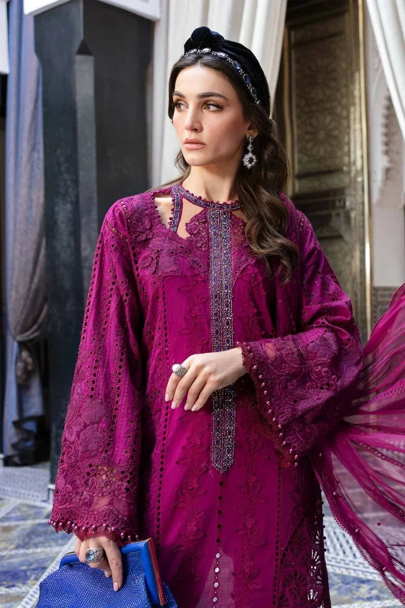 Maria.B Luxury Lawn Embroidered Unstitched 3 Piece Suit D - 2502 - B - 3 Pieces Lawn - Zainabjees