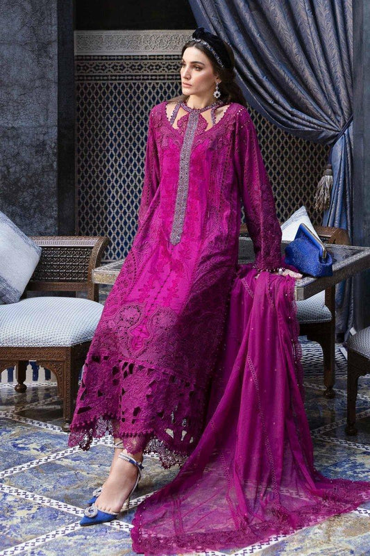 Maria.B Luxury Lawn Embroidered Unstitched 3 Piece Suit D - 2502 - B - 3 Pieces Lawn - Zainabjees