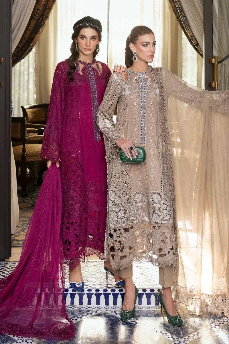 Maria.B Premium Lawn Embroidered Unstitched 3 Piece 2502 - A - 3 Pieces Lawn - Zainabjees