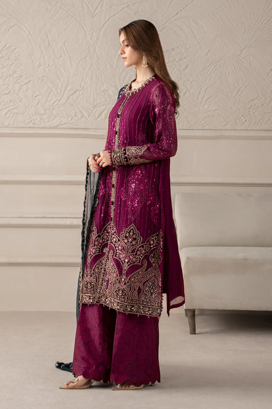 Maria.B Luxury Pure Chiffon Embroidered Unstitched 3 Pc Collection MCS-25-102