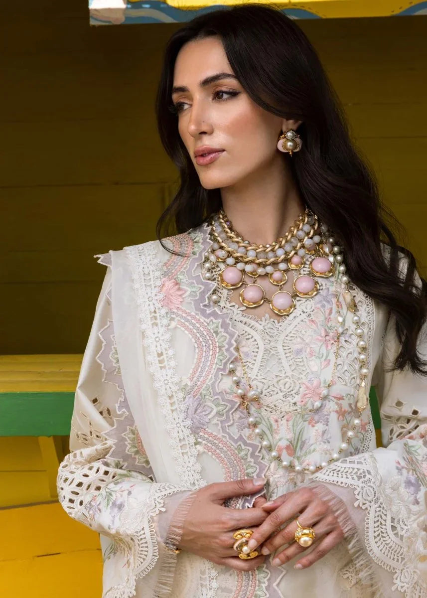 Saira Shakira Embroidered Luxury Lawn Unstitched 3 Pc Suit DAHLIA - A - 3 Pieces Lawn - Zainabjees