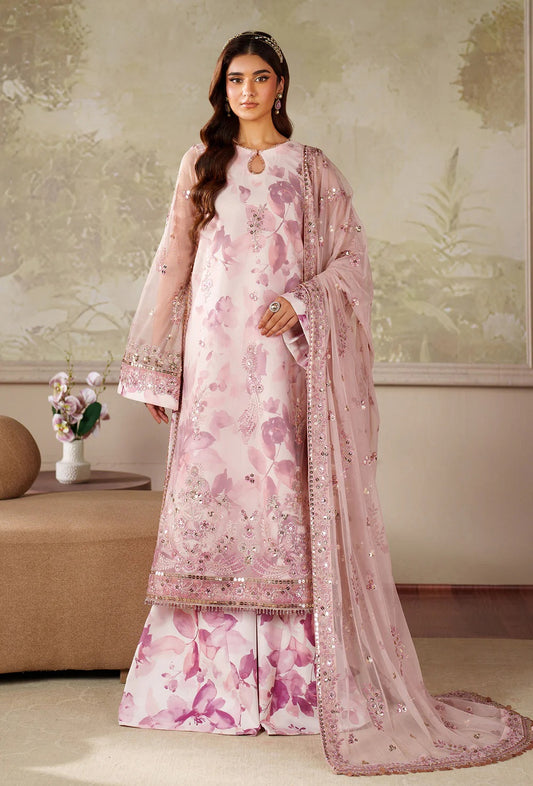 Zarif - Rahma - Luxury Organza Embroidered 4 Piece Unstitched