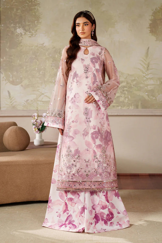 Zarif - Rahma - Luxury Organza Embroidered 4 Piece Unstitched