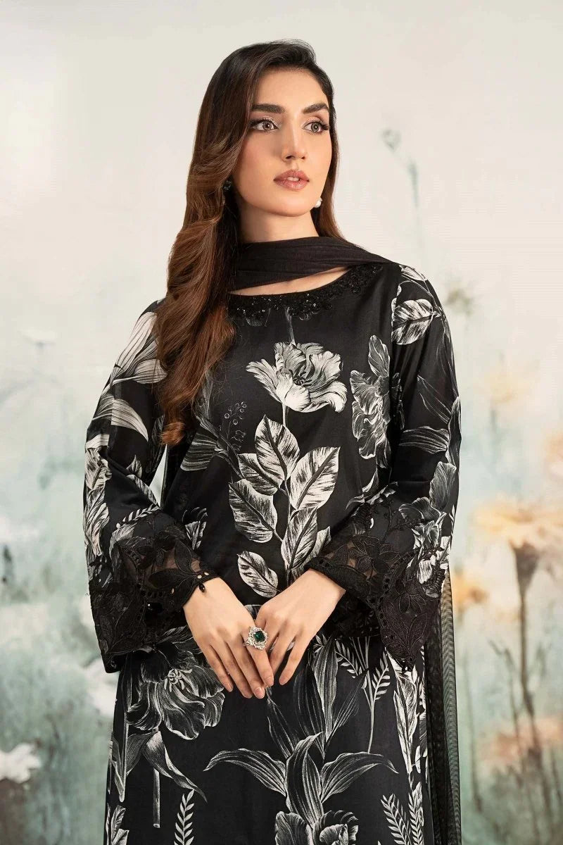 Maria.B Luxury Lawn Embroidered 3 Piece DW - EF25 - 29 - 3 Pieces Lawn - Zainabjees