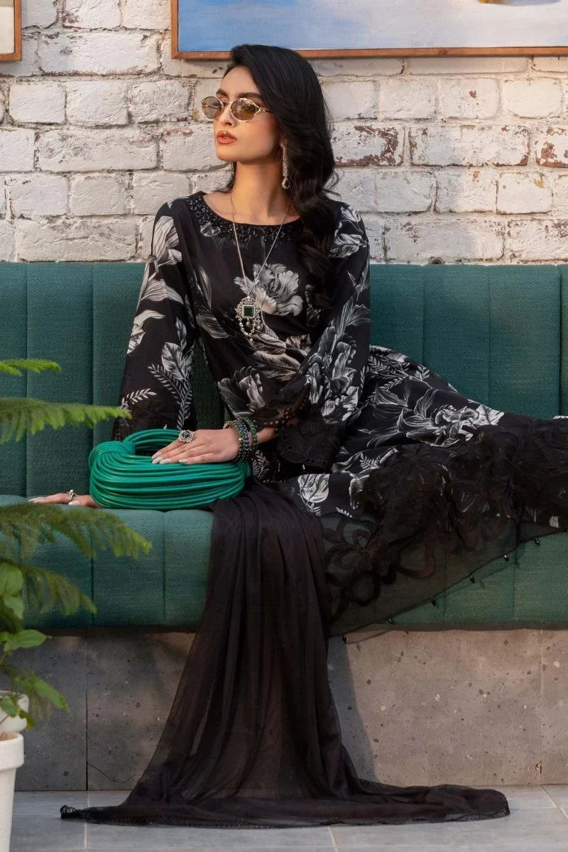 Maria.B Luxury Lawn Embroidered 3 Piece DW - EF25 - 29 - 3 Pieces Lawn - Zainabjees