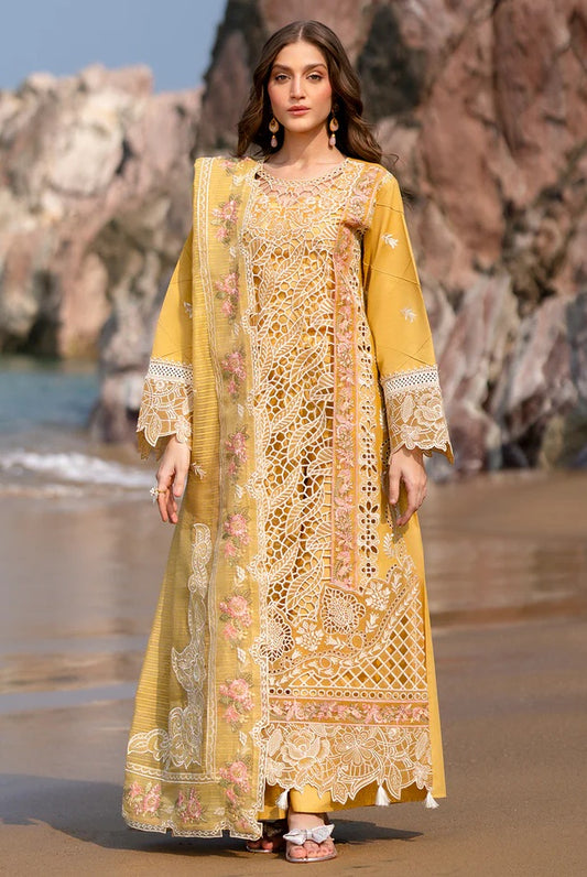 Mahnur Dahlia - Luxury Lawn Embroidered Unstitched 3 Piece