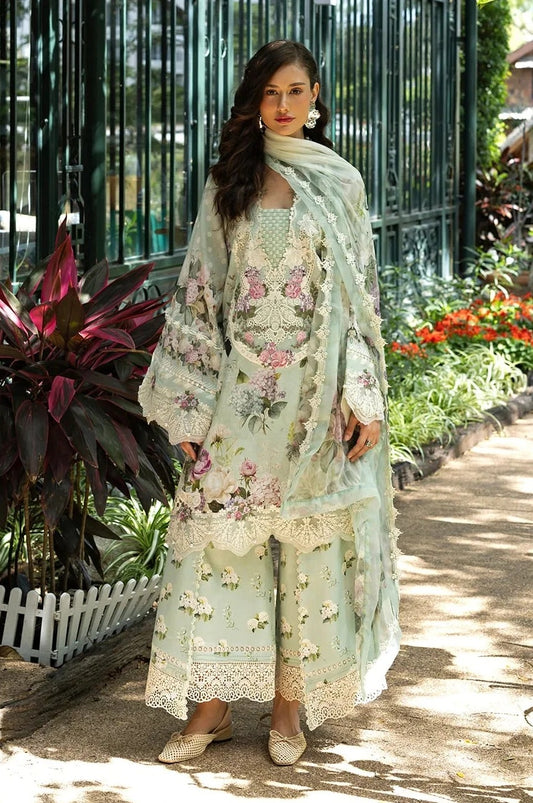 Elaf Premium Lawn Embroidered Unstitched 3 Piece - ESA-4B