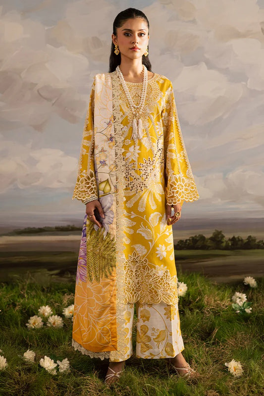 Mahnur - Luxury Lawn Embroidered Unstitched 3 Piece - K - 03