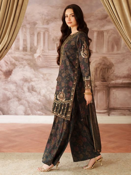 Mohagni Luxury Embroidered & Printed Unstitched Suit BLS-57