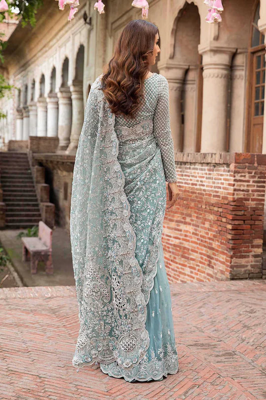 Maria.B Couture Net Embroidered Saree Fully Hand Emblishment MC-1011