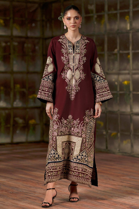 Ethnc E1141/104/414 Luxury Silk Embroidered 3 Pc Unstitched Suit PA-204