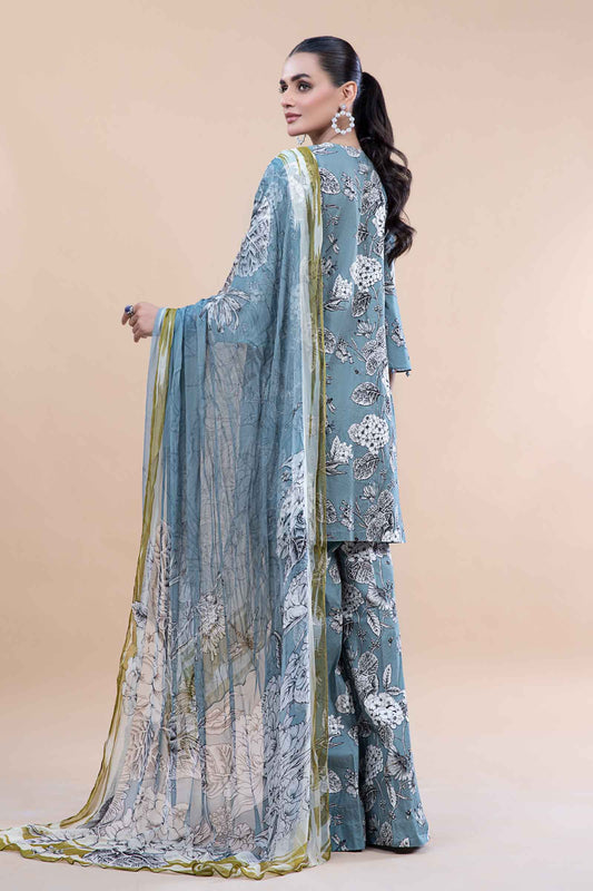 Maria.B MPT-1908-B Luxury Embroidered Lawn Unstitched 3Pc Suit PA-184
