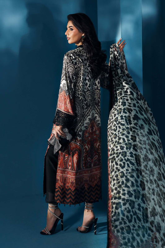 Maria.B Embroidered Satin Silk Suit 3 Pc Unstitched MPS-W25-05