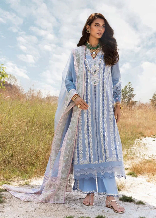 Saira Shakira Embroidered Luxury Lawn 3Pc Unstitched Suit NADINE - A - 3 Pieces Lawn - Zainabjees