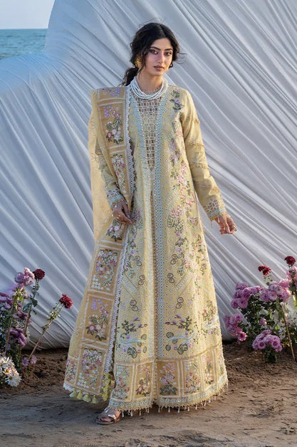 Mahnur - Luxury Lawn Embroidered Unstitched 3 Piece - S-02