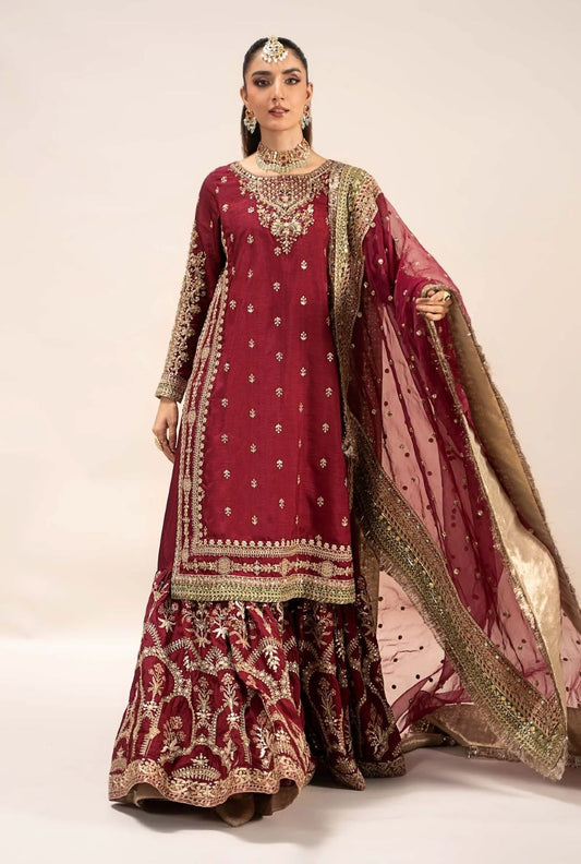 Maria.B - Virasat - Luxury Raw Silk Embroidered Unstitched 3 Piece