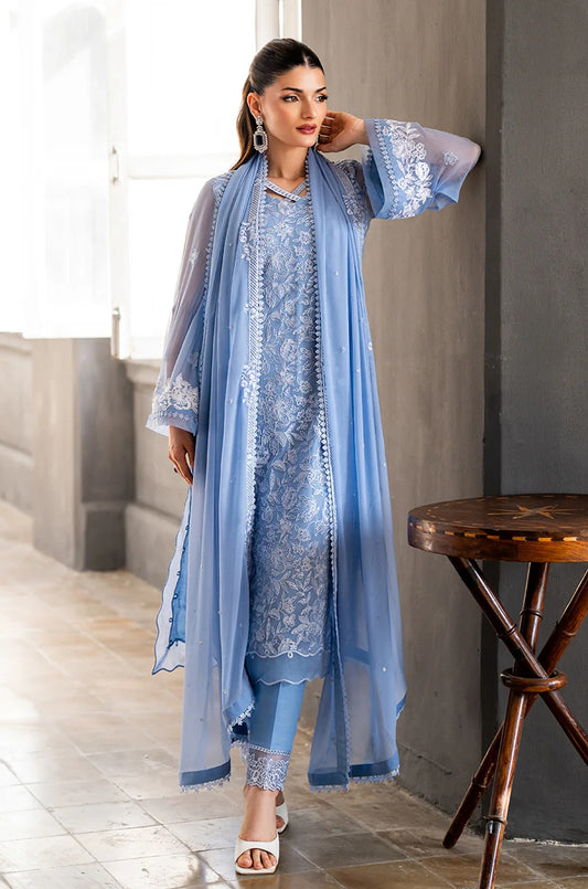Azure - Luxury Chiffon Embroidered Unstitched 3 Piece - Twilight Ash