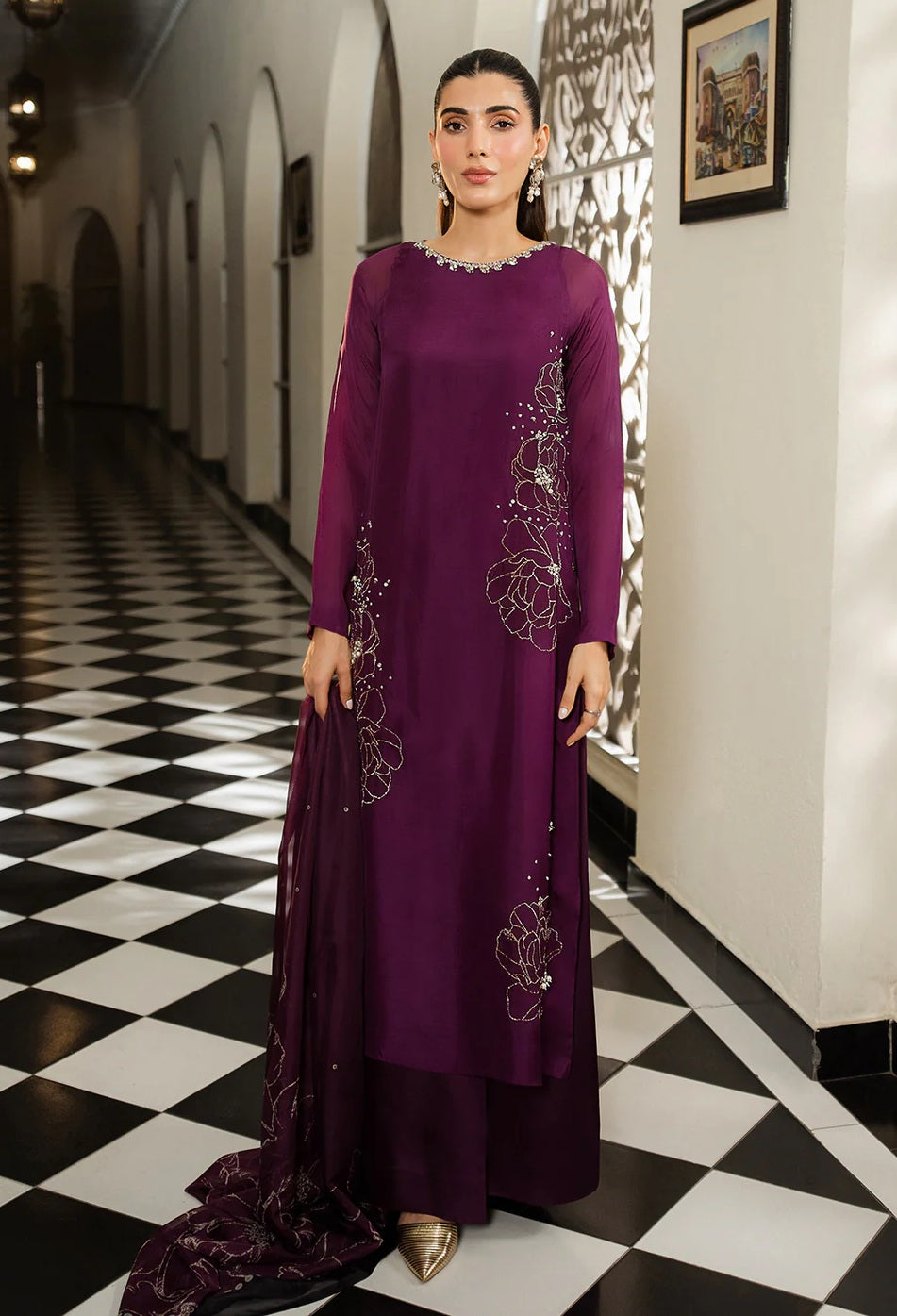 Lulusar Luxury Raw Silk Embroidered 3 Piece Unstitched - Junha Long Zainabjees Lulusar Luxury Raw Silk Embroidered 3 Piece Unstitched - Junha Long Zainabjees