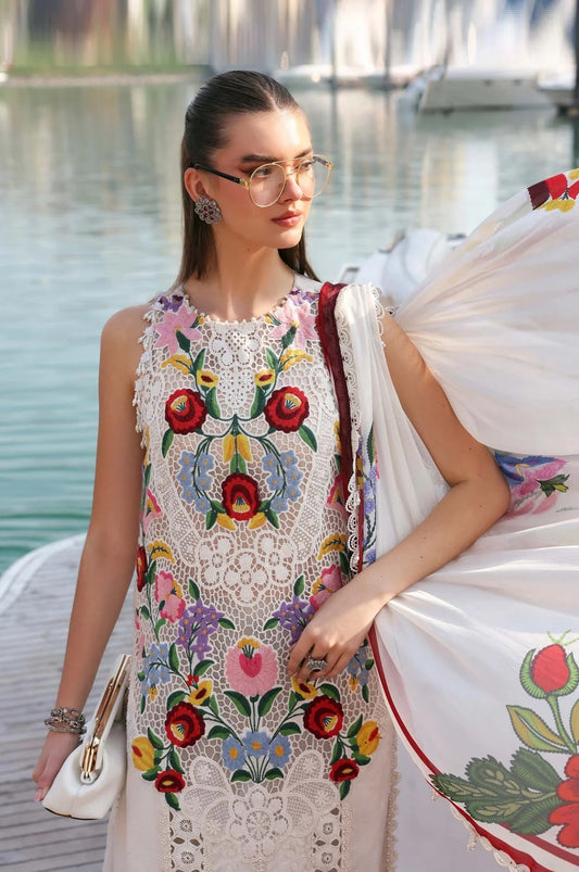 Maria B Luxury Embroidered Lawn 3PC Unstitched Suit 10A