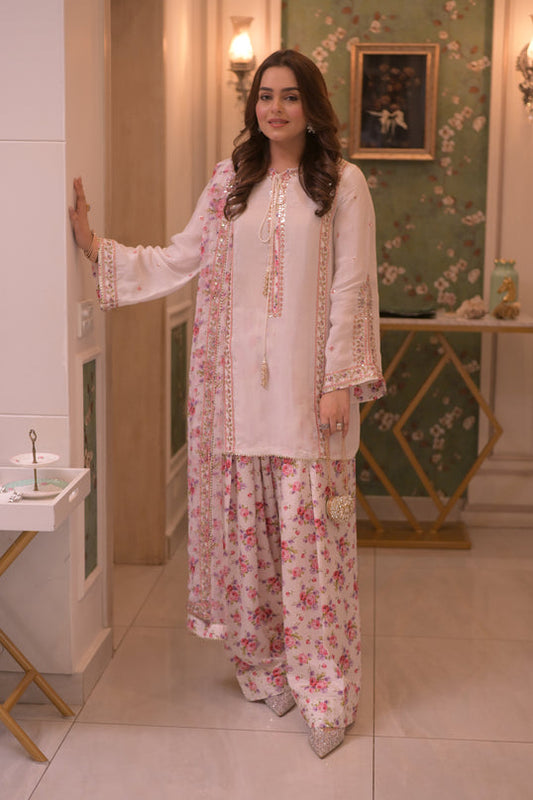 Aneelas Luxury Silk Embroidered 3Pc Unstitched Suit Fc - 30