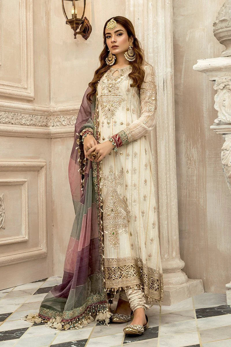 Maria.B Embroidered Unstitched 3 Piece Suit D 02 Luxury Wedding