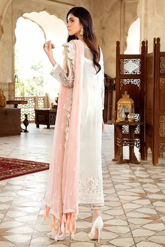 Imrozia - Ivory Mist - Luxury Chiffon Embroidered Unstitched 3 Piece