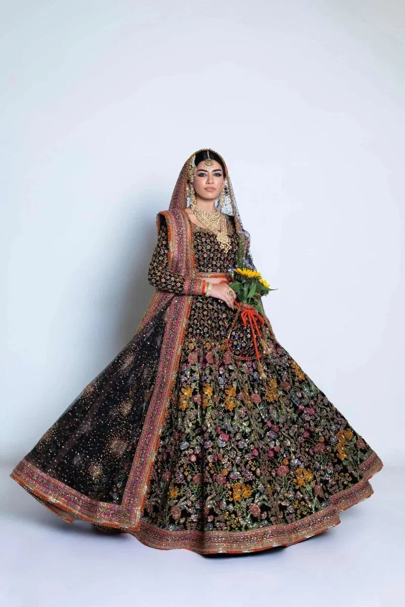 Fahad Hussayn Luxury Raw Silk Embroidered 3 Piece Unstitched Naushayz - 3 Pieces Raw Silk - Zainabjees