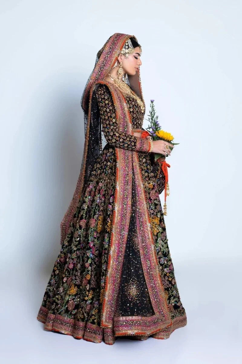 Fahad Hussayn Luxury Raw Silk Embroidered 3 Piece Unstitched Naushayz - 3 Pieces Raw Silk - Zainabjees