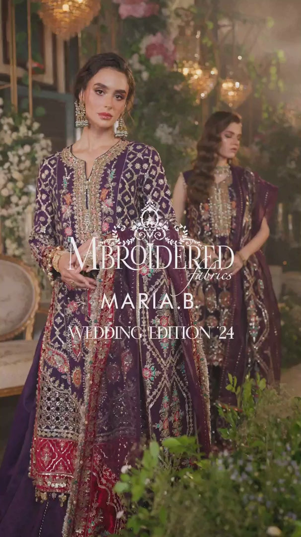 Maria.B Luxury Embroidered Raw Silk Unstitched 3 Piece Suit BD-2903