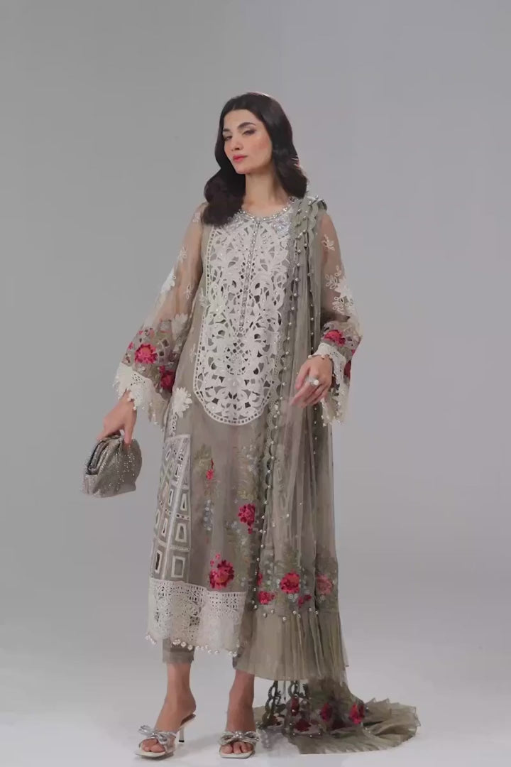 Maria.B Eid Collection Luxury Organza Embroidered Unstitched 24-01