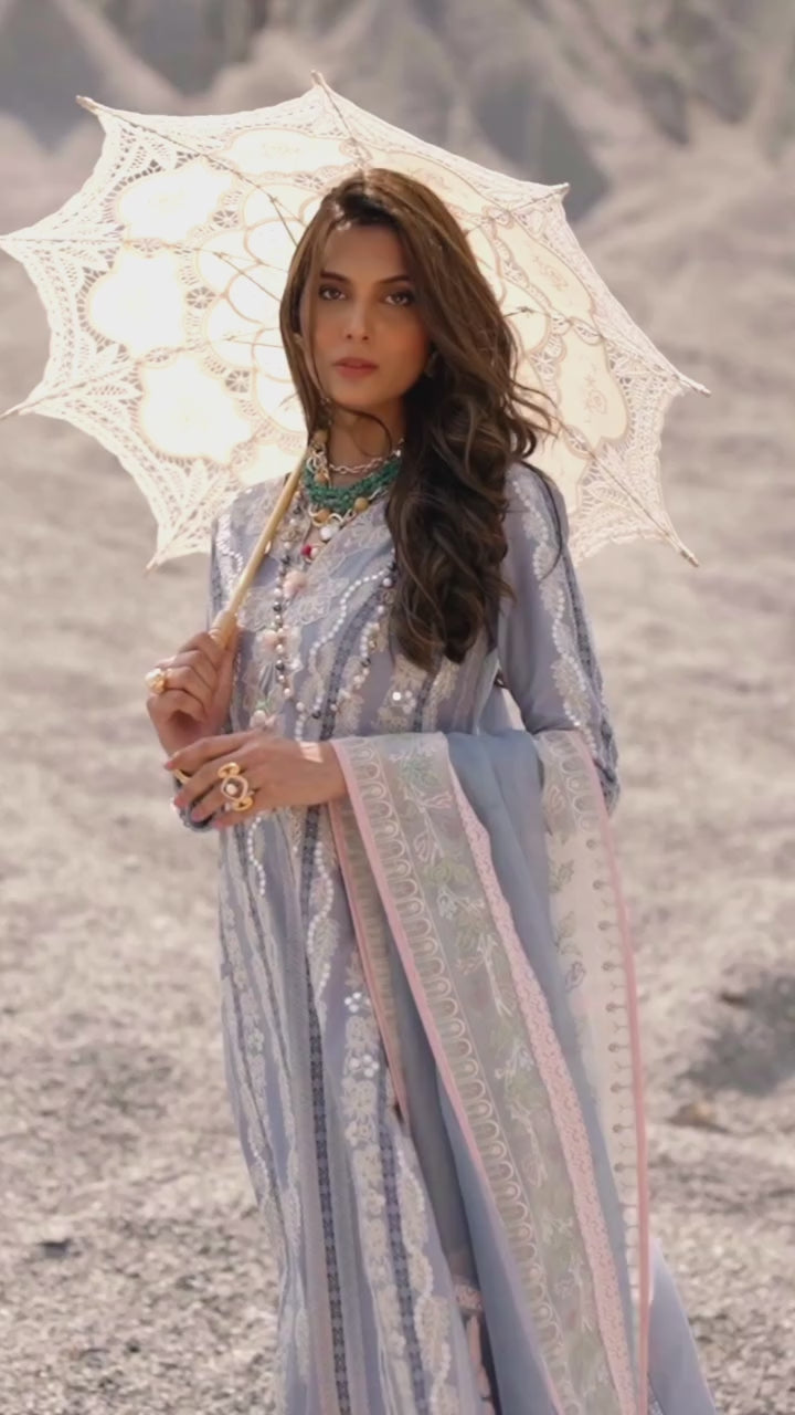 Saira Shakira Embroidered Luxury Lawn 3Pc Unstitched Suit NADINE-A