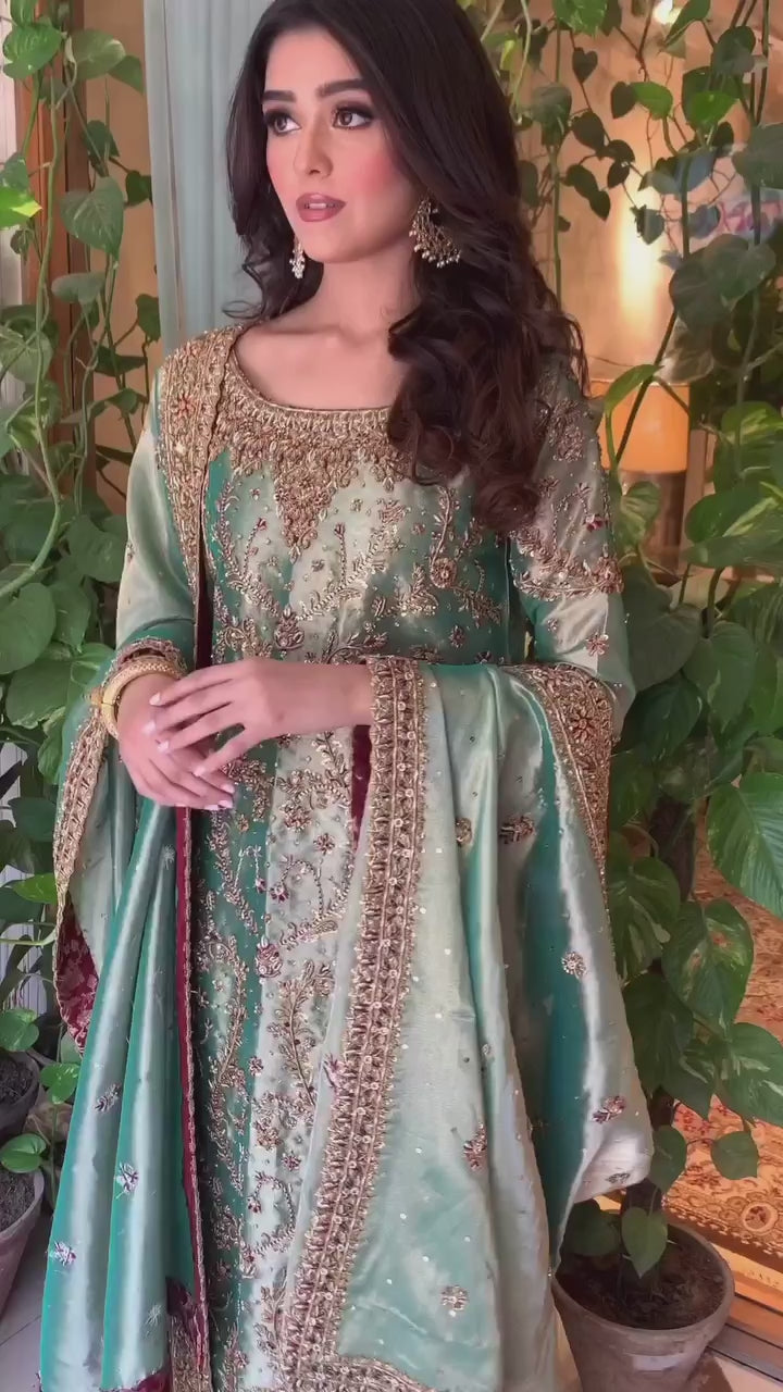 Haris Shakeel Luxury Myssory Embroidered Unstitched 3 Piece - 20736
