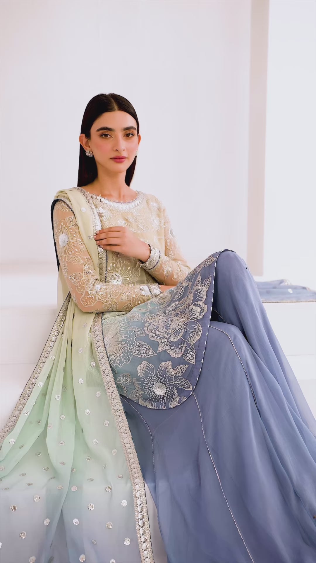 Jazmin Luxury Chiffon Embroidered 3 Piece Unstitched - UC-3052