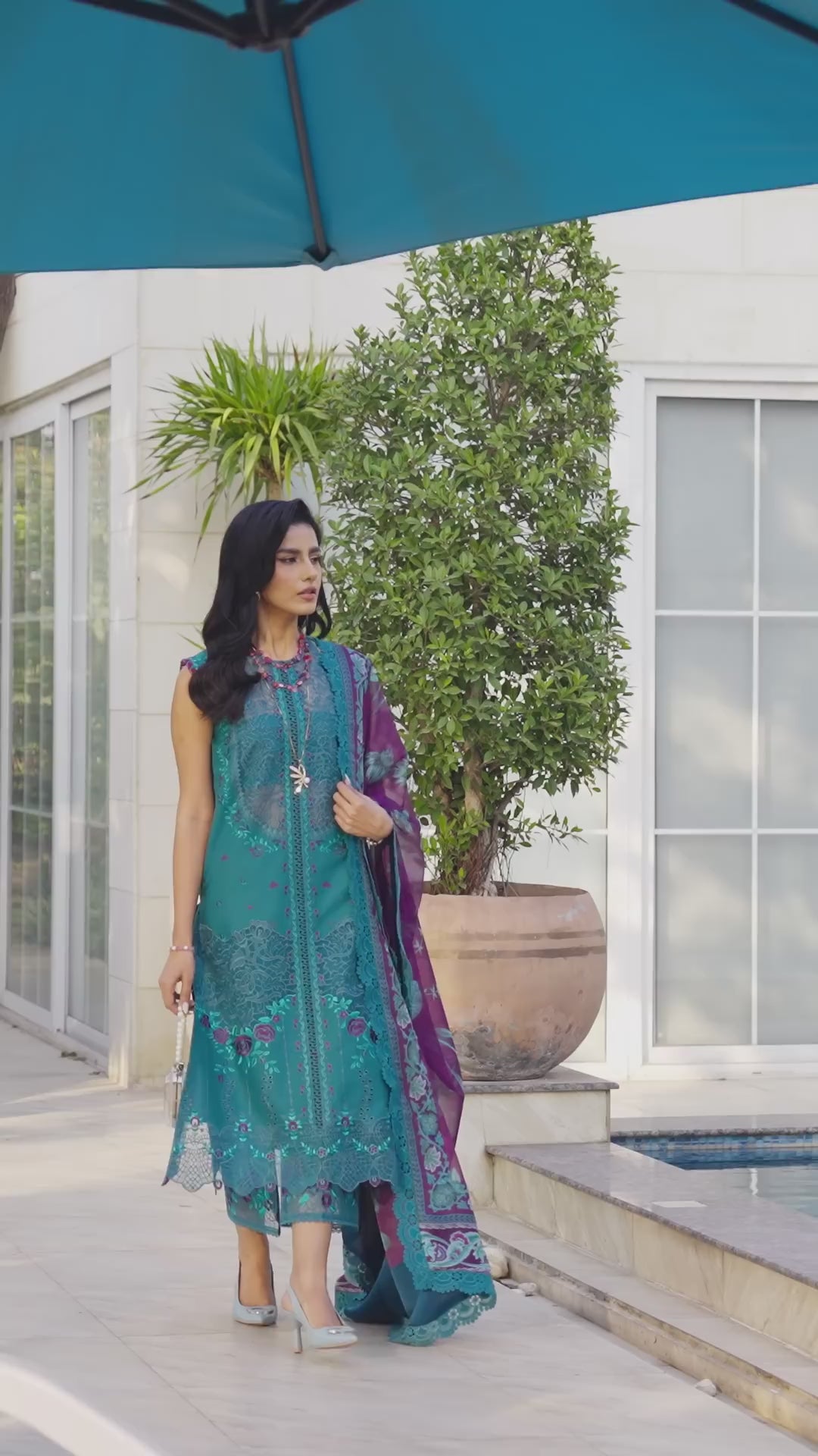 Bin Ilyas Luxury Lawn Embroidered 3 Pc Unstitched Collection 313-A KAYRA