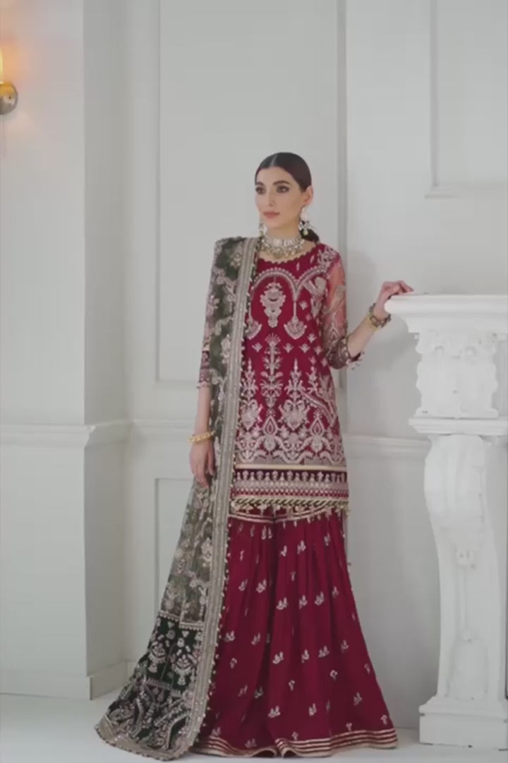BAROQUE Chantelle Unstitched Embroidered Net 3 Pc Suit CH10-07