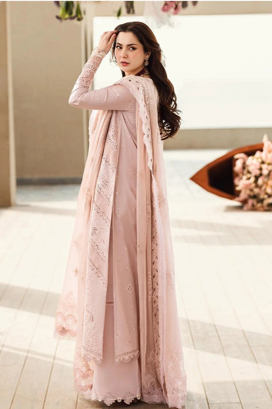 Qalamkar - Luxury Lawn Embroidered Unstitched 3 Piece - FK-10 Zoe