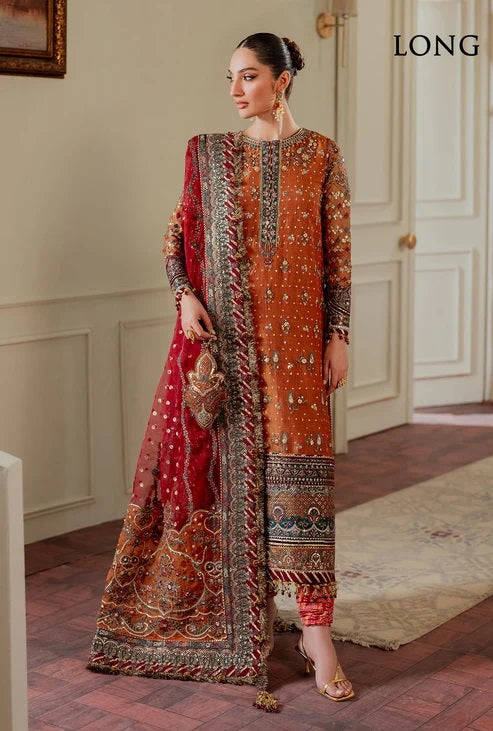 Baroque CH13-01 Luxury Chiffon Embroidered 3Pc Unstitched Suit PA-190