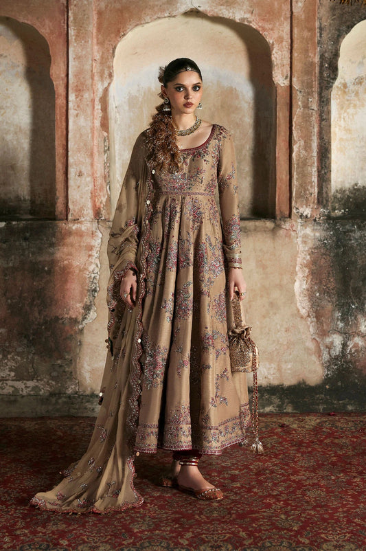 Hussain Rehar Mahvash - Luxury Raw Silk Embroidered 3 Piece Unstitched